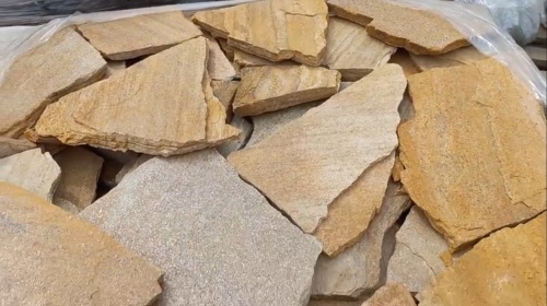 Плитняк златолит жёлтый для цоколя купить в Видном