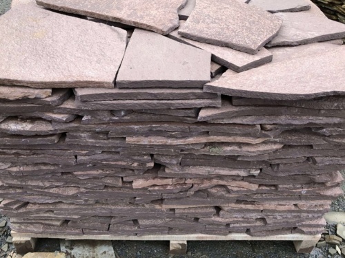 Плитняк лемезит бордовый для облицовки цоколя 20-25 мм  купить в Видном