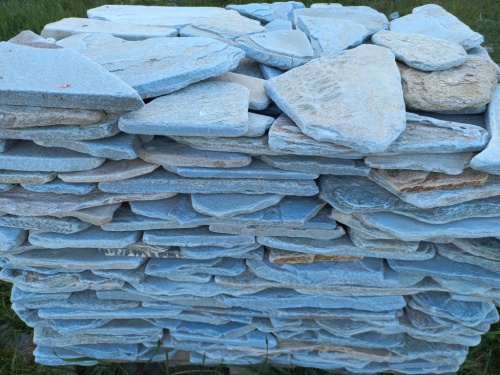 Плитняк златолит зелёный галтованный для цоколя купить в Видном